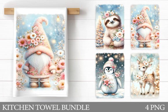 Christmas Animals Kitchen Towel Design