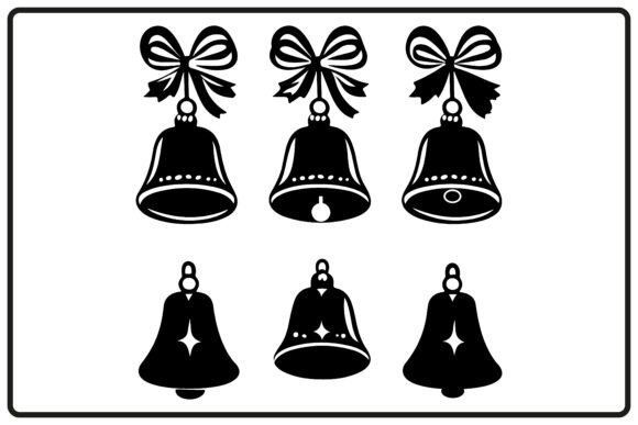 Christmas Bells Silhouette Vector Black: Essential Illustrations for Editorial Design
