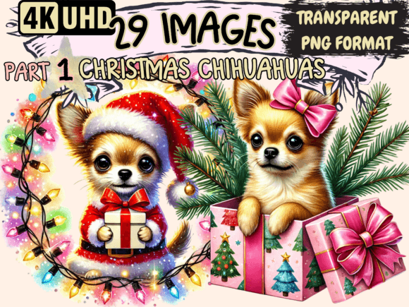 Christmas Chihuahuas Clipart P1: A Designer’s Review for Brand Visuals