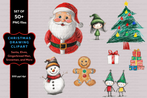 Christmas Drawing Clipart Review for Embroidery