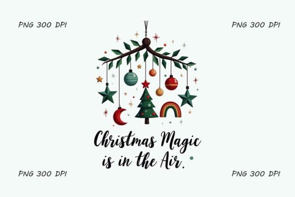 Christmas Magic Hanging Decorations Illustrations