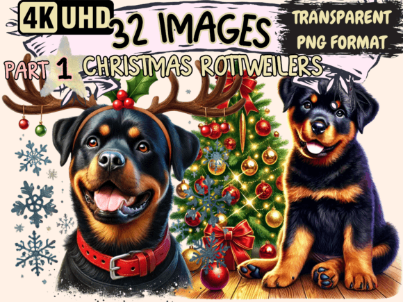 Christmas Rottweilers Clipart P1 Review