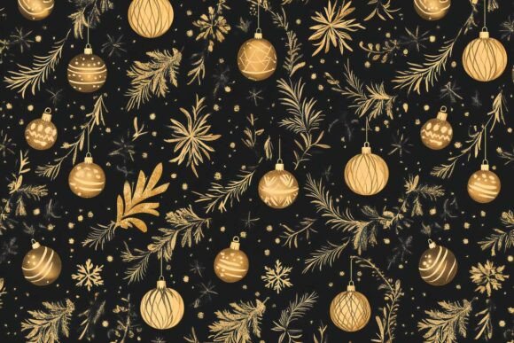 Christmas Seamless Pattern with Balls: Illustrations for Branding
