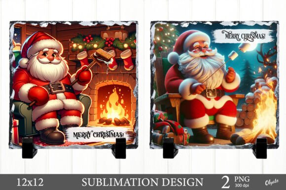 Christmas Slate Sublimation. Santa Review