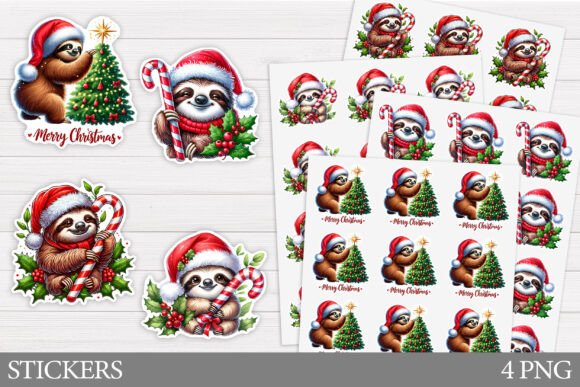 Christmas Sloth Sticker Printable Review for Illustrations