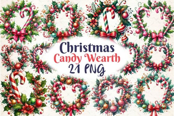 Christmas Wreath Clipart Bundle: Festive Illustrations for Crafters