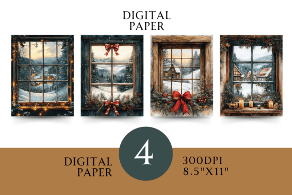 Cozy Christmas Digital Paper for Illustrations