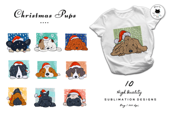 Cute Puppy Christmas Sublimation Bundle: Illustrations for Festive Branding