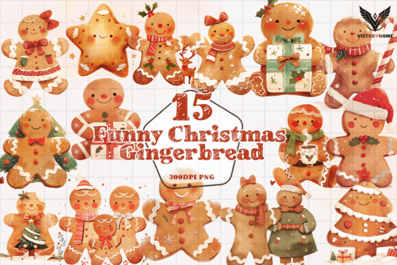 Funny Christmas Gingerbread Clipart PNG Review for Illustrations