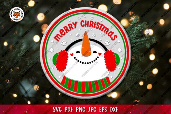 Merry Christmas SVG, Snowman Headphones in Illustrations