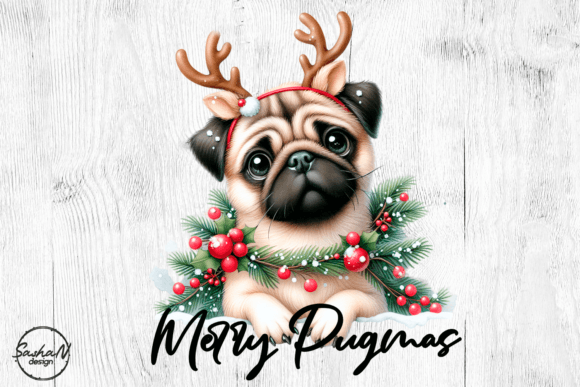 Merry Pugmas, Funny Christmas Png: An Illustrator’s Review for Commercial Use
