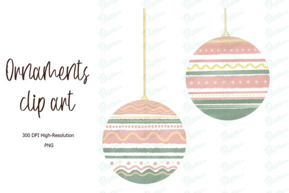 Pastel Christmas Ornament Clipart PNG Review for Illustrations