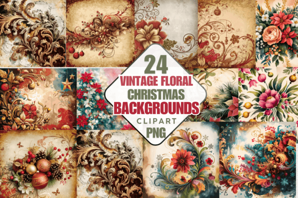 Vintage Floral Christmas Backgrounds Png: A Designer’s Review for Illustrations