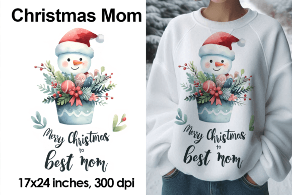 Watercolor Christmas Mom Sublimation PNG Review