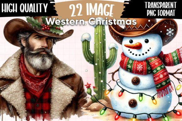 Western Christmas Clipart Part 1: Illustrations for Seasonal Publishing